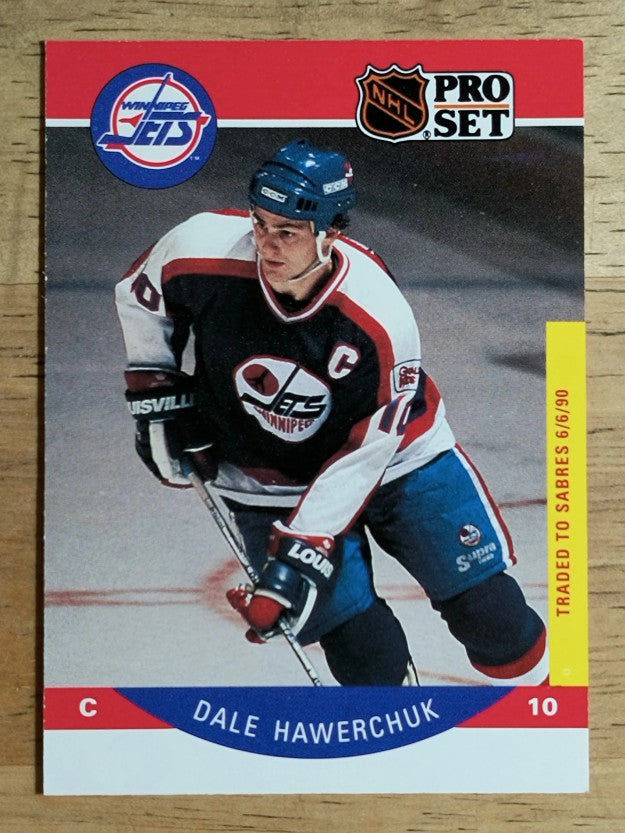 1990-91 Pro Set #330B Dale Hawerchuk/Traded stripe on front 19089-90