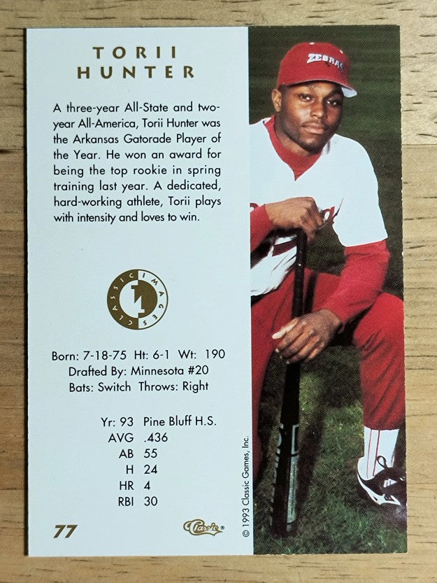 1993-94 Images Four Sport #77 Torii Hunter