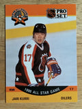 1990-91 Pro Set #348A Jari Kurri AS ERR/Missing Signed With stripe