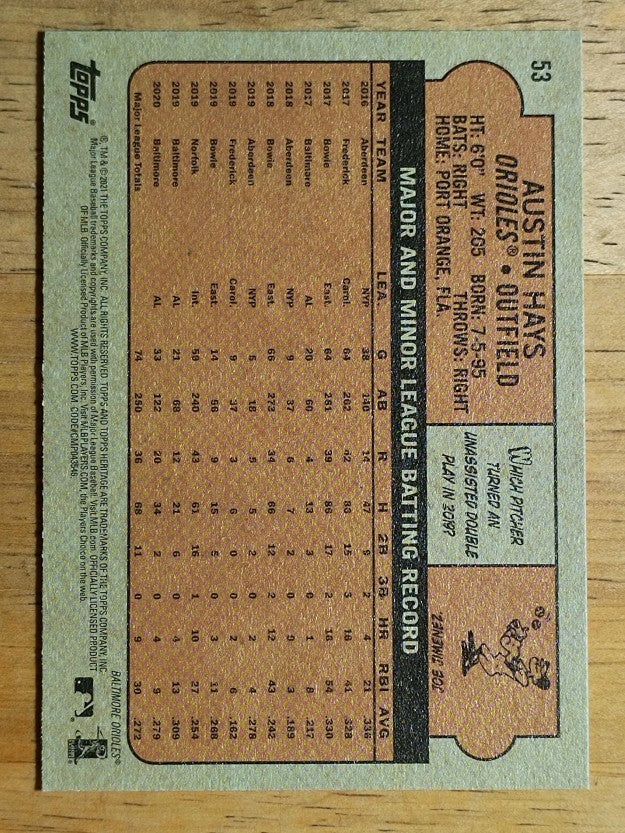 2021 Topps Heritage #53 Austin Hays