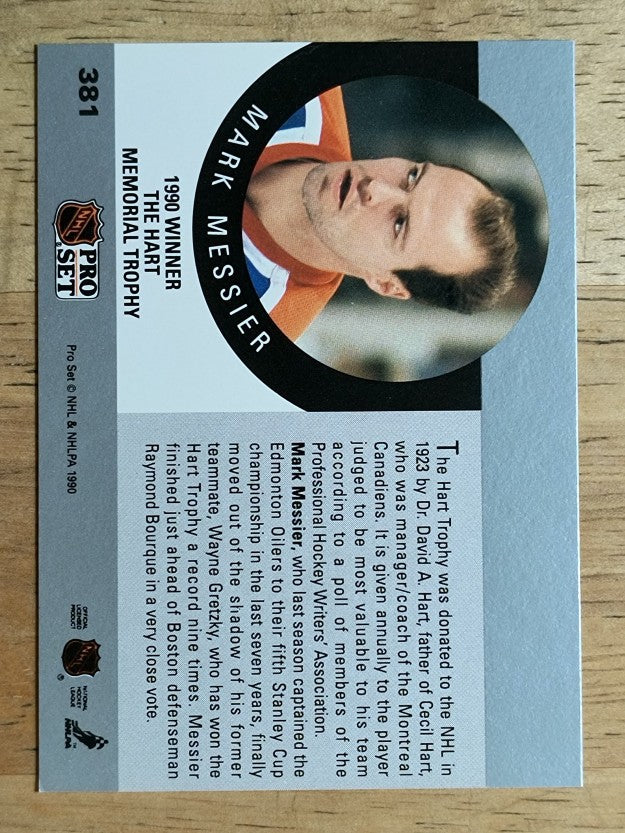 1990-91 Pro Set #381 Mark Messier Hart