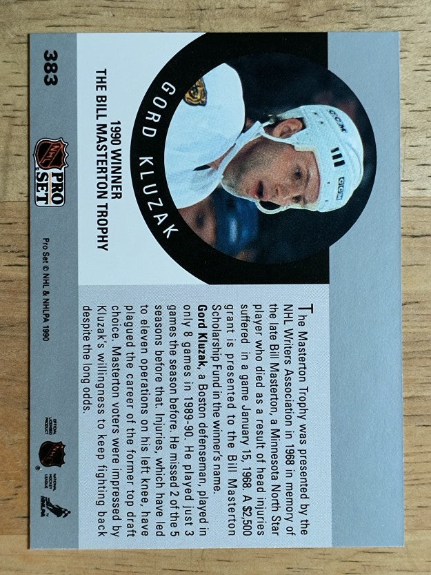 1990-91 Pro Set #383 Gord Kluzak Mast