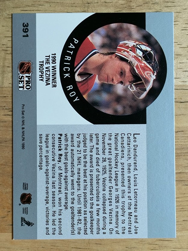 1990-91 Pro Set #391 Patrick Roy Vezina