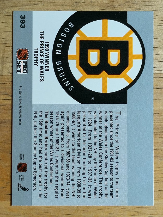 1990-91 Pro Set #393 Boston Bruins