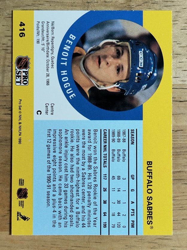 1990-91 Pro Set #416 Benoit Hogue