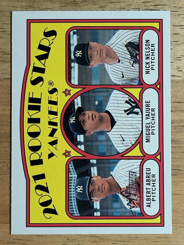 2021 Topps Heritage #363 Nick Nelson RC/Albert Abreu RC/Miguel Yajure RC