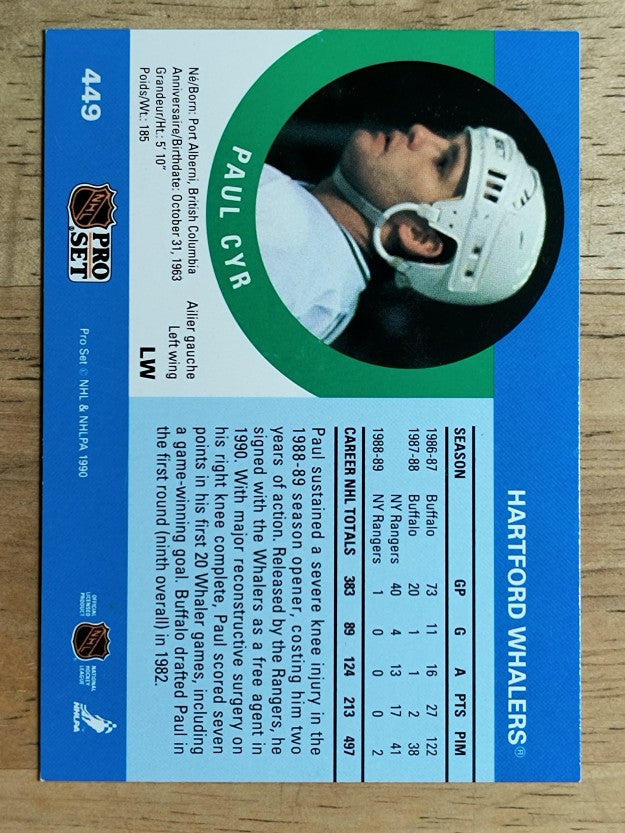 1990-91 Pro Set #449 Paul Cyr