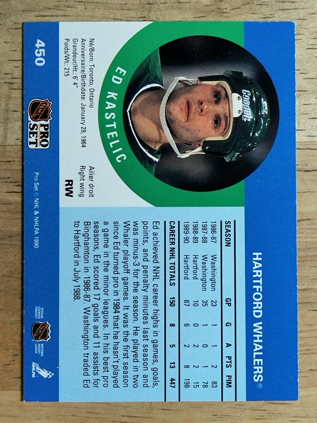1990-91 Pro Set #450 Ed Kastelic RC