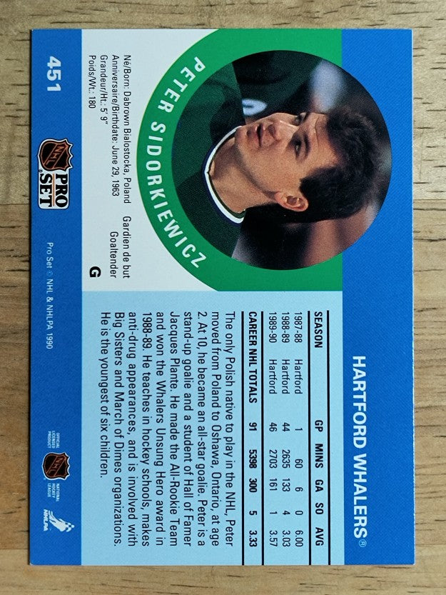 1990-91 Pro Set #451 Peter Sidorkiewicz