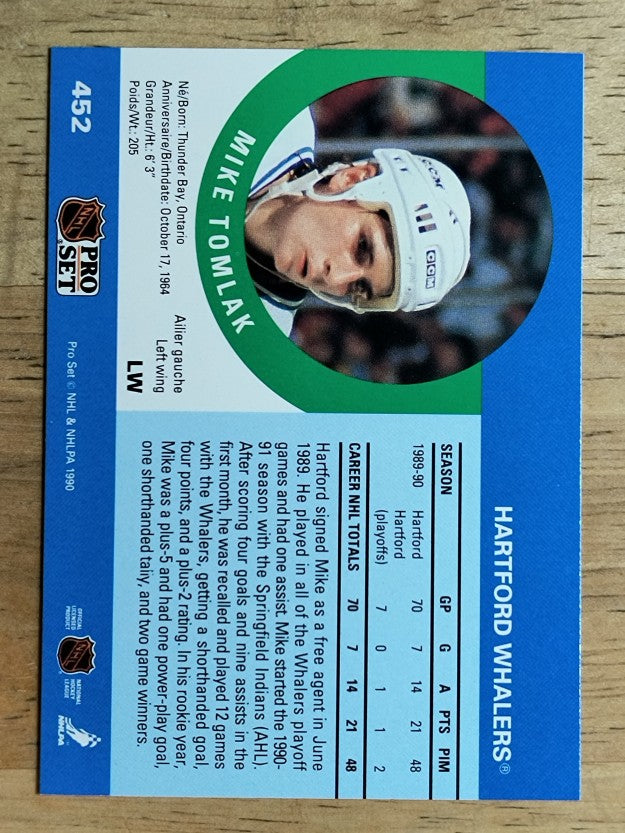 1990-91 Pro Set #452 Mike Tomlak RC