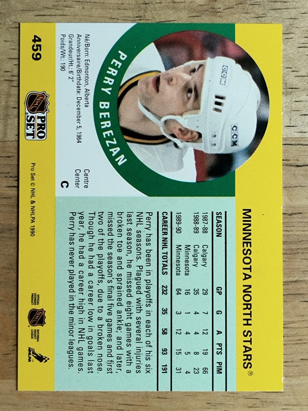1990-91 Pro Set #459 Perry Berezan RC