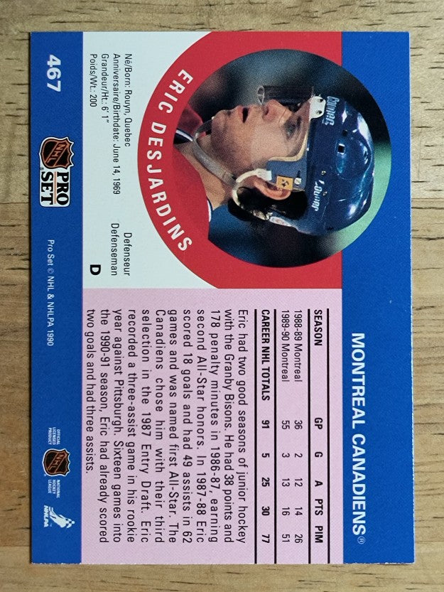 1990-91 Pro Set #467 Eric Desjardins RC