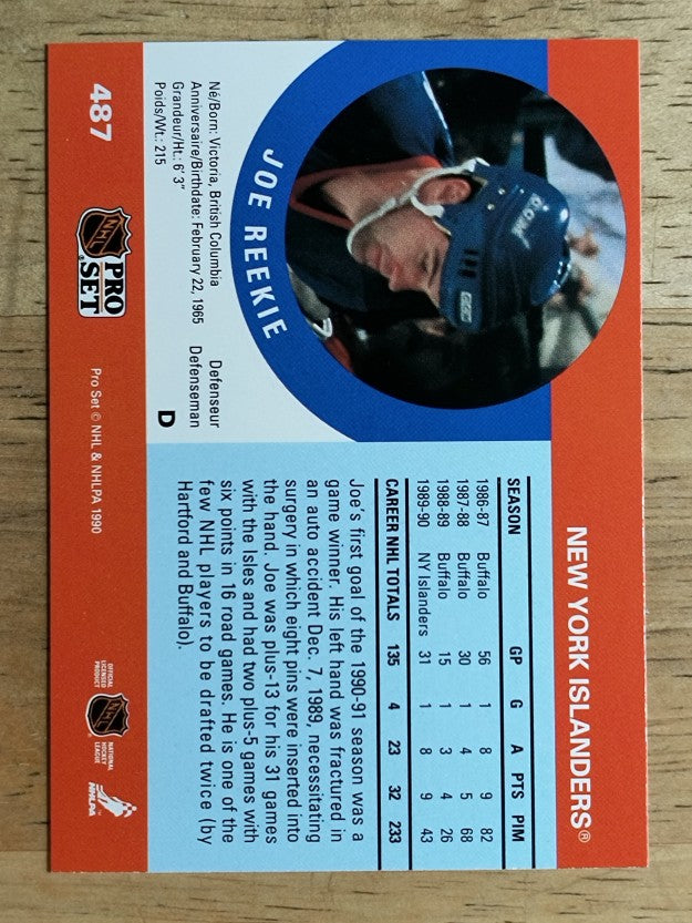 1990-91 Pro Set #487 Joe Reekie RC