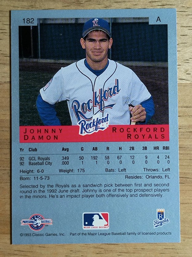 1993 Classic/Best #182 Johnny Damon