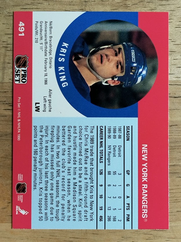 1990-91 Pro Set #491 Kris King RC