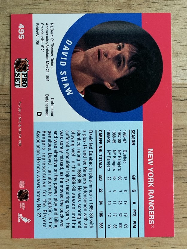 1990-91 Pro Set #495 David Shaw