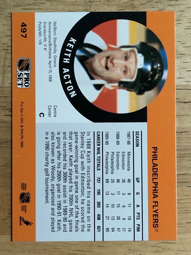 1990-91 Pro Set #497 Keith Acton