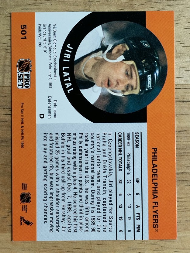 1990-91 Pro Set #501 Jiri Latal RC