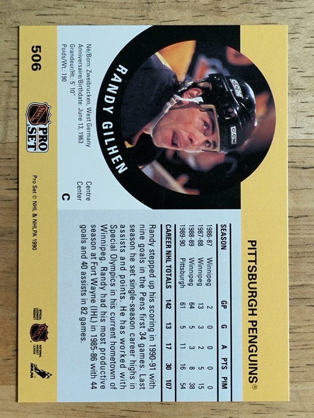 1990-91 Pro Set #506 Randy Gilhen RC