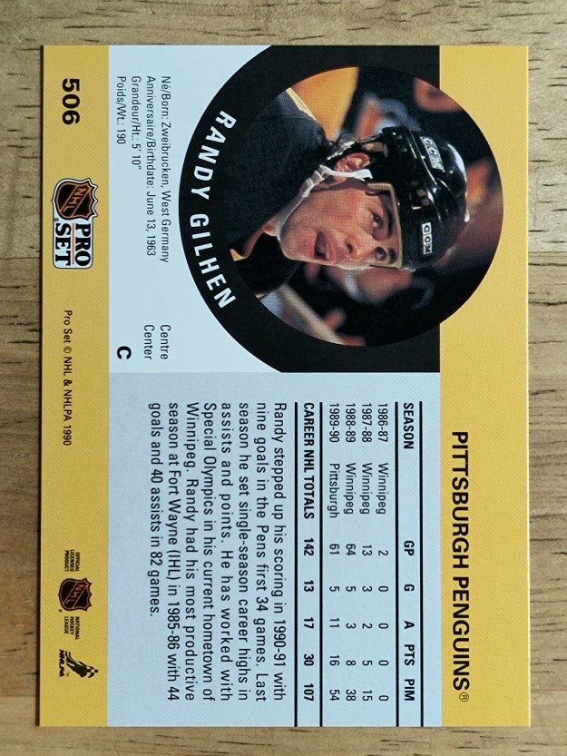 1990-91 Pro Set #506 Randy Gilhen RC