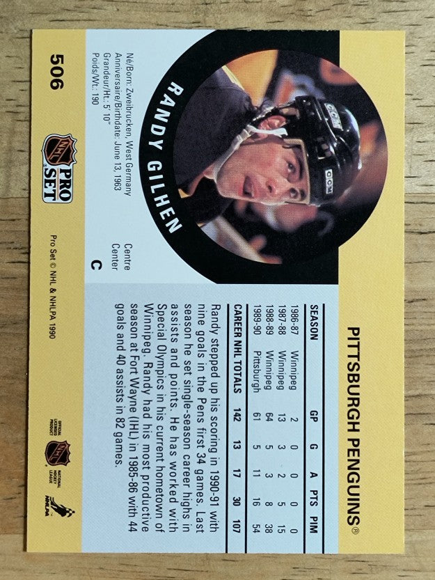 1990-91 Pro Set #506 Randy Gilhen RC