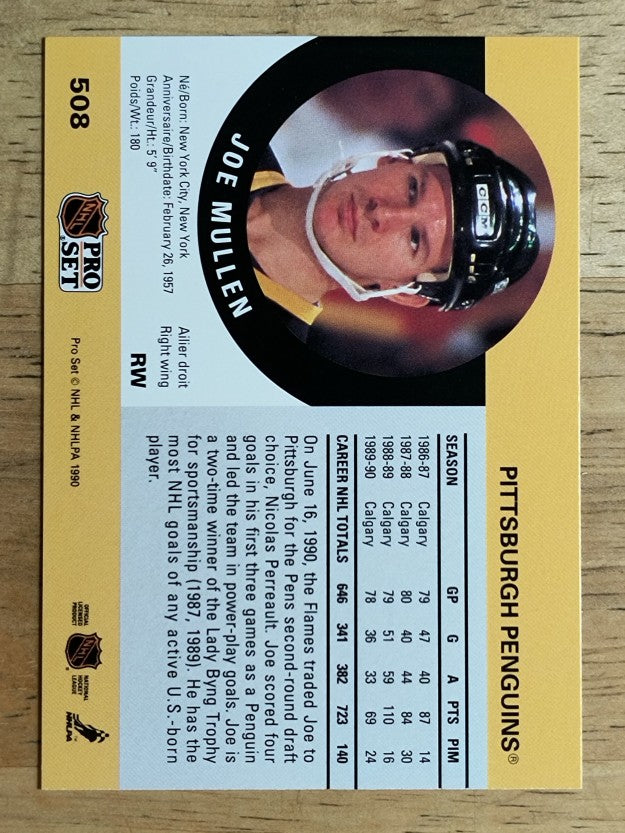 1990-91 Pro Set #508 Joe Mullen
