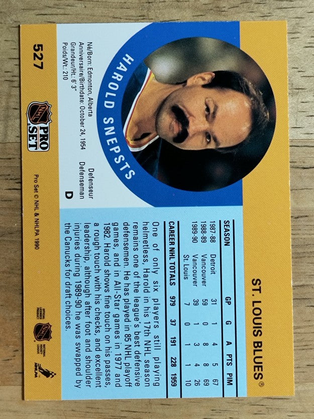 1990-91 Pro Set #527 Harold Snepsts