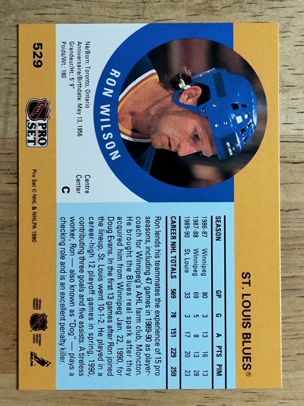 1990-91 Pro Set #529 Ron Wilson