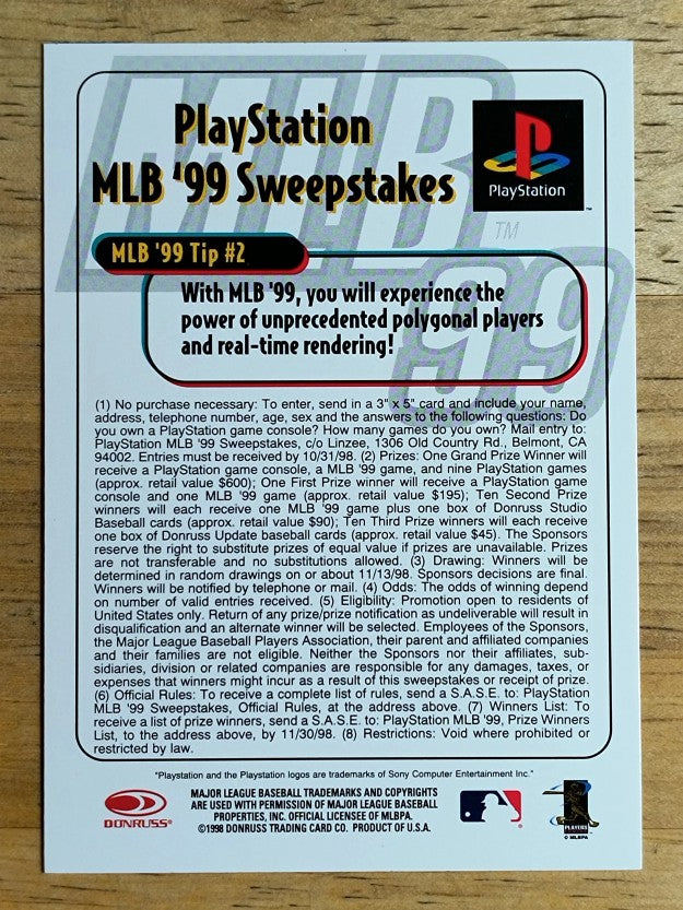 1998 Donruss MLB 99 #2 Nomar Garciaparra