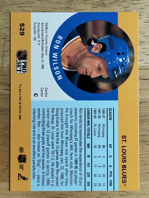 1990-91 Pro Set #529 Ron Wilson