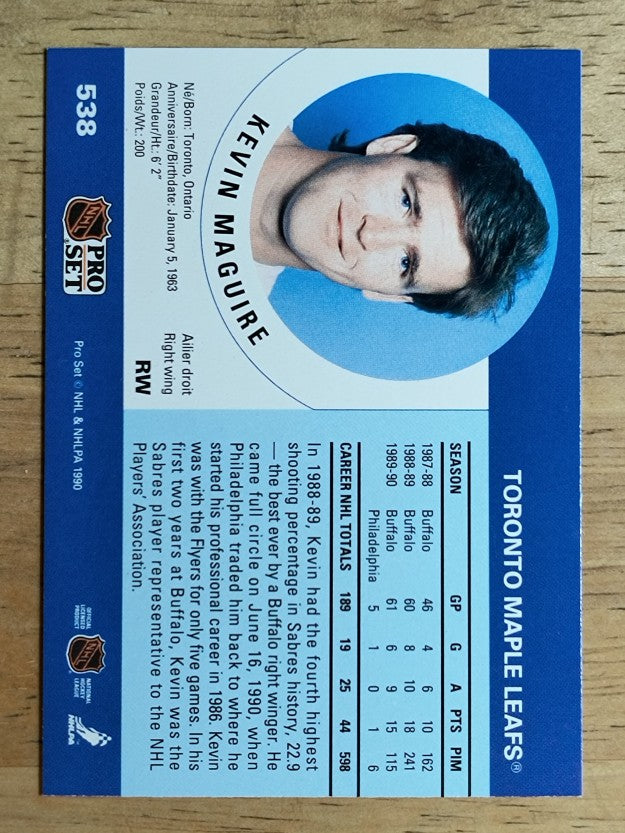 1990-91 Pro Set #538 Kevin Maguire RC