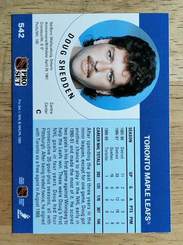 1990-91 Pro Set #542 Doug Shedden