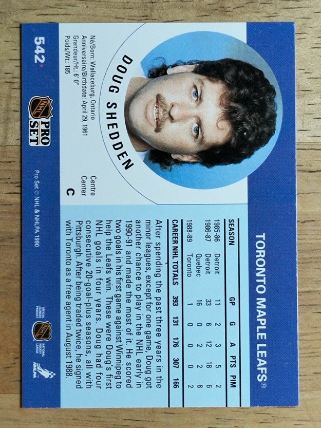 1990-91 Pro Set #542 Doug Shedden