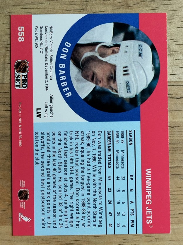 1990-91 Pro Set #558 Don Barber