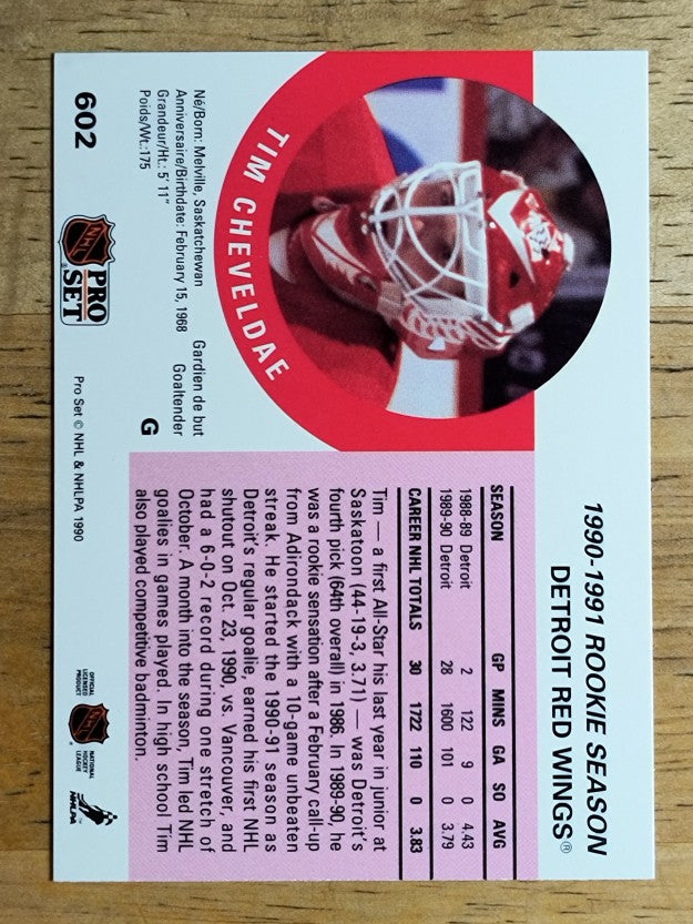 1990-91 Pro Set #602 Tim Cheveldae RC