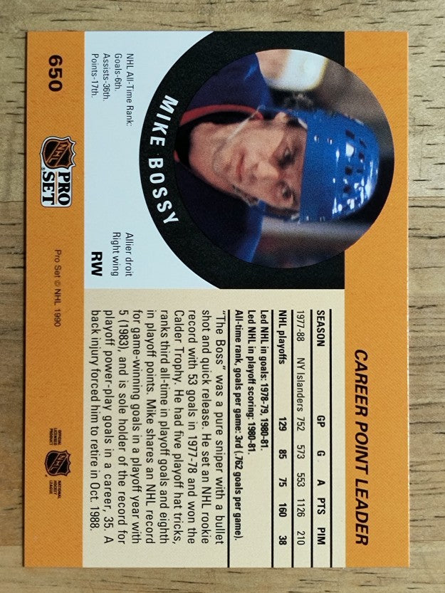 1990-91 Pro Set #650 Mike Bossy CPL