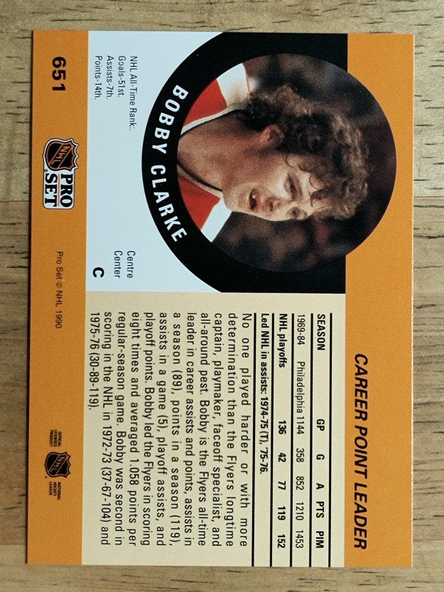 1990-91 Pro Set #651 Bobby Clarke CPL