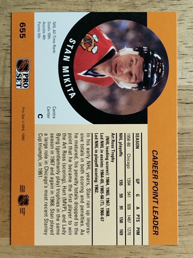 1990-91 Pro Set #655 Stan Mikita CPL