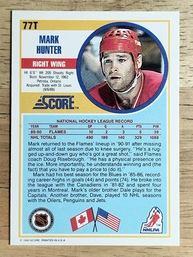 1990-91 Score Rookie Traded #77T Mark Hunter