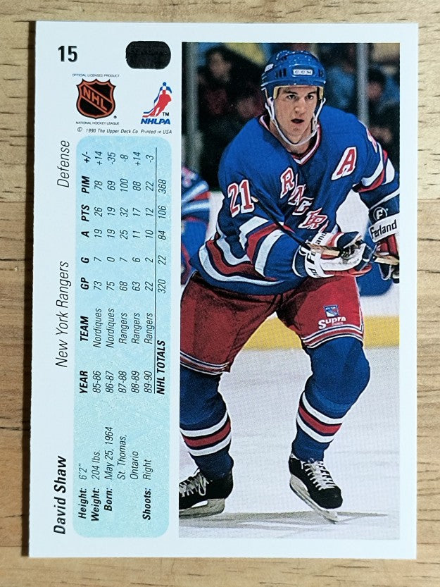 1990-91 Upper Deck #15 David Shaw