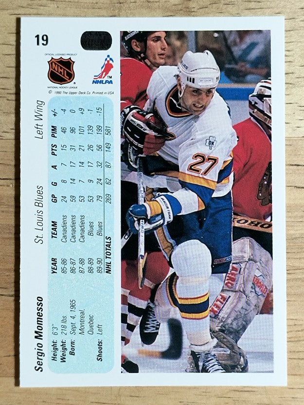 1990-91 Upper Deck #19 Sergio Momesso RC