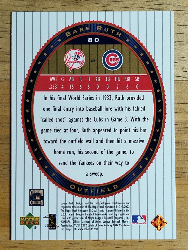 2002 Upper Deck World Series Heroes #80 Babe Ruth