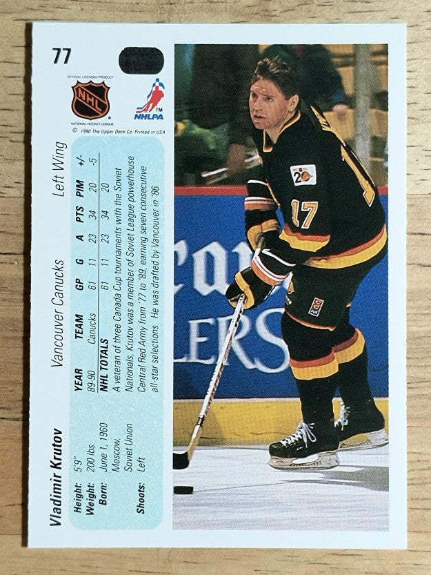 1990-91 Upper Deck #77 Vladimir Krutov RC