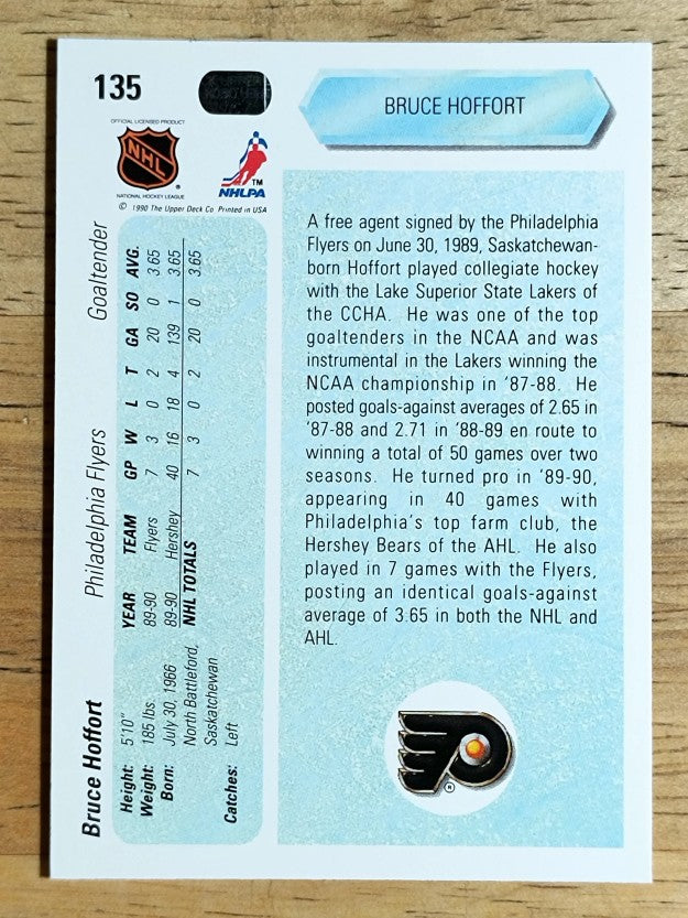 1990-91 Upper Deck #135 Bruce Hoffort RC