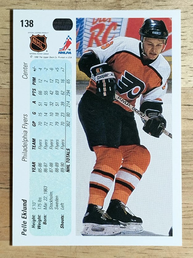 1990-91 Upper Deck #138 Pelle Eklund