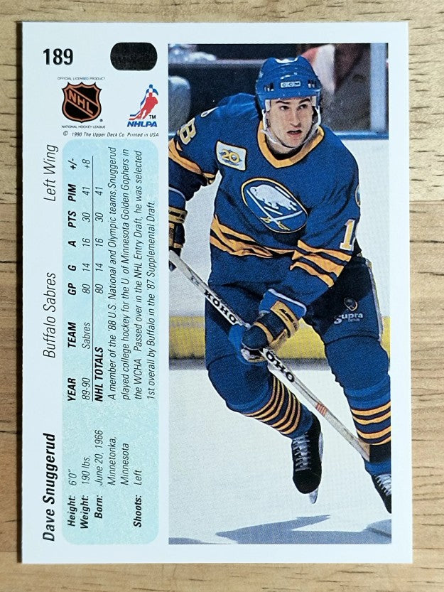 1990-91 Upper Deck #189 Dave Snuggerud RC