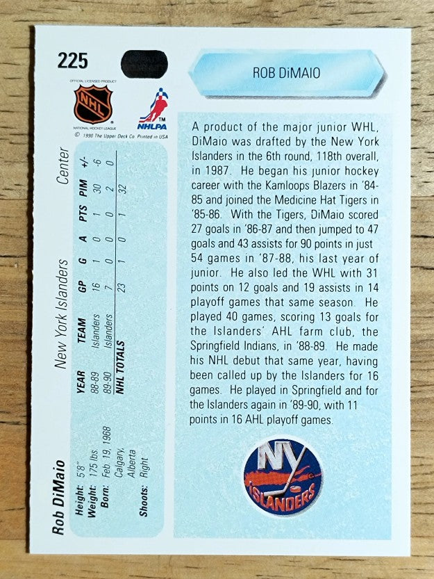 1990-91 Upper Deck #225 Rob DiMaio RC