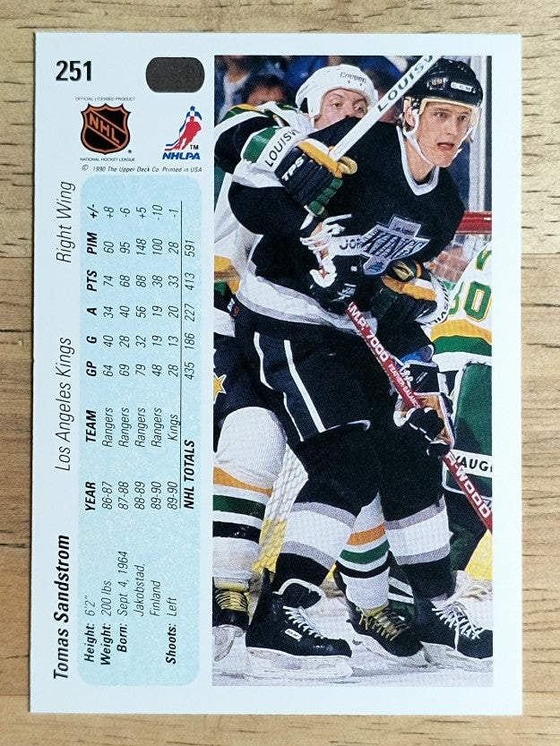 1990-91 Upper Deck #251 Tomas Sandstrom