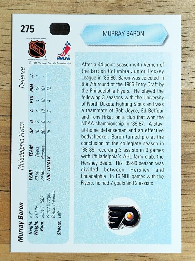 1990-91 Upper Deck #275 Murray Baron RC