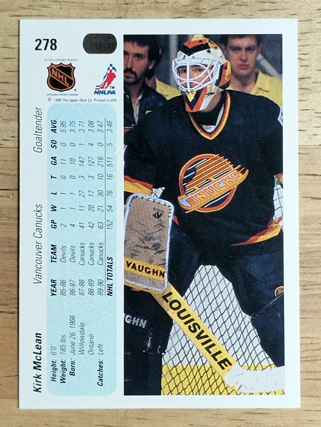 1990-91 Upper Deck #278 Kirk McLean